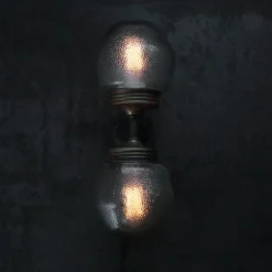 Best Pamono Vintage Cast Iron Double Sconce Wall Lamp in Frosted Glass and Brass