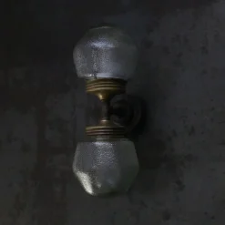 Best Pamono Vintage Cast Iron Double Sconce Wall Lamp in Frosted Glass and Brass