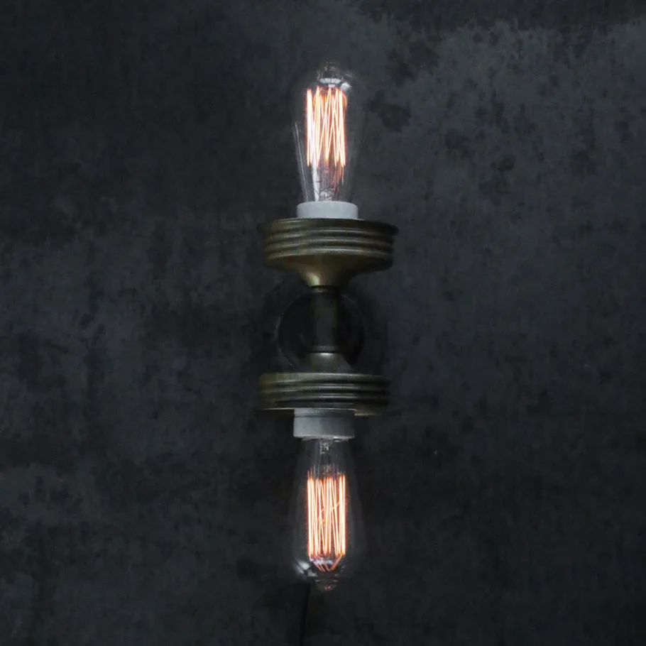 Best Pamono Vintage Cast Iron Double Sconce Wall Lamp in Frosted Glass and Brass