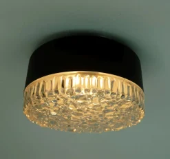 Hot Pamono Vintage Ceiling Lamp in Structured Glass from Staff Leuchten, 1960s