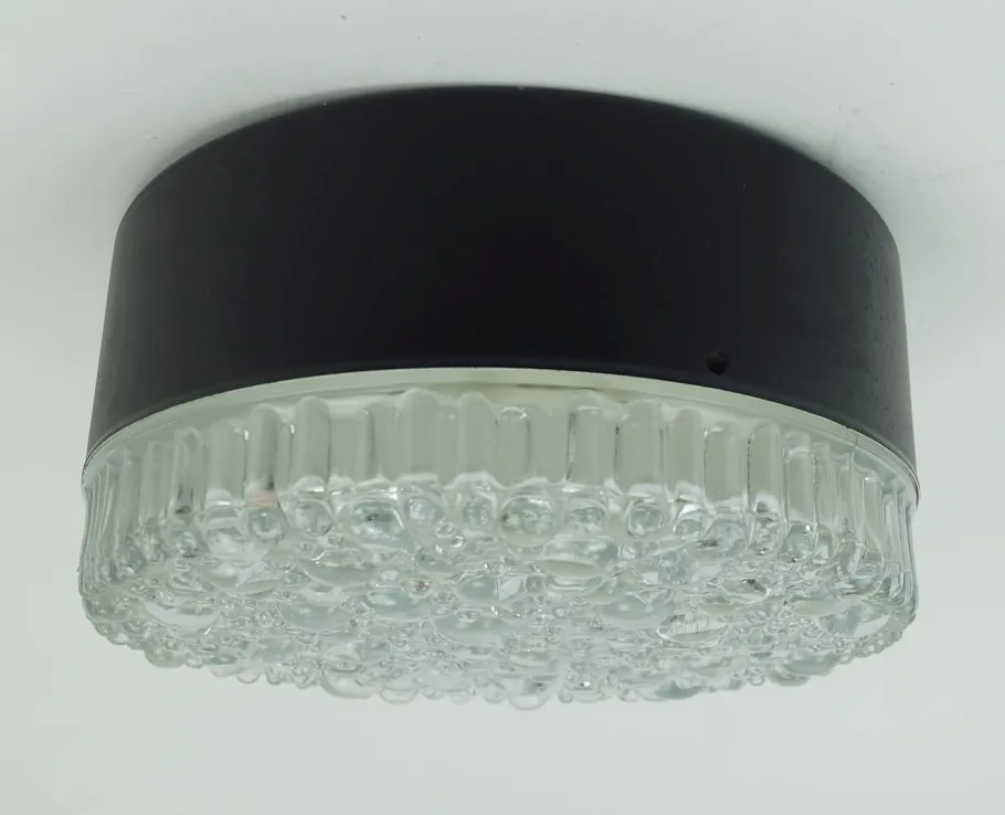 Hot Pamono Vintage Ceiling Lamp in Structured Glass from Staff Leuchten, 1960s