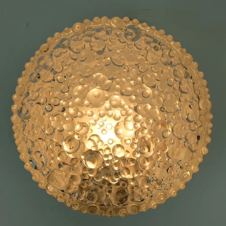 Hot Pamono Vintage Ceiling Lamp in Structured Glass from Staff Leuchten, 1960s