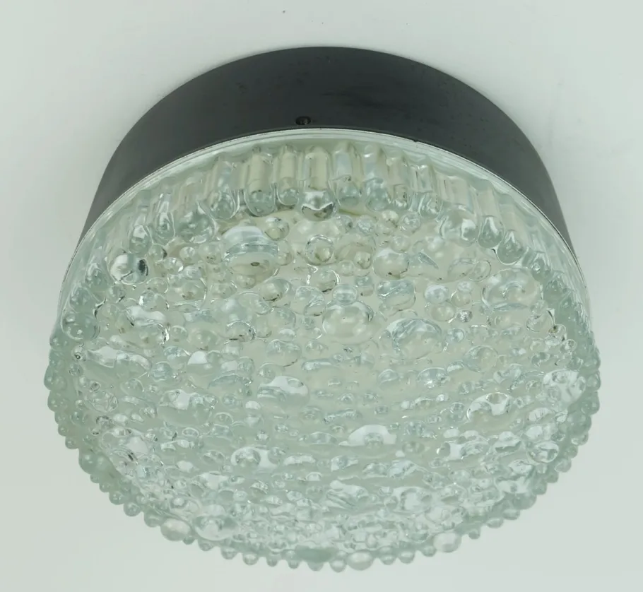 Hot Pamono Vintage Ceiling Lamp in Structured Glass from Staff Leuchten, 1960s