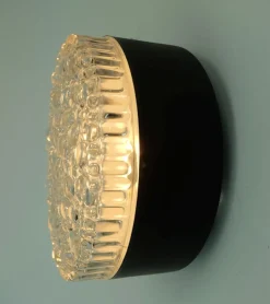 Hot Pamono Vintage Ceiling Lamp in Structured Glass from Staff Leuchten, 1960s