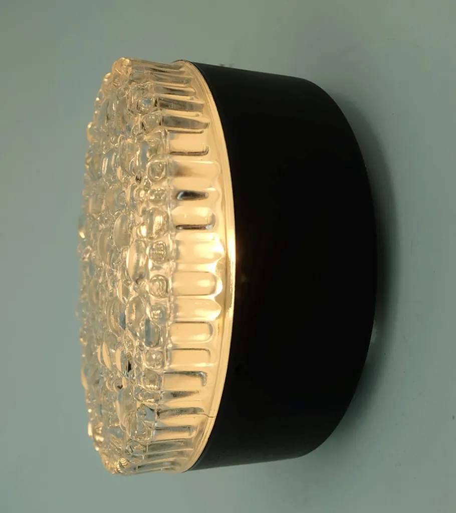 Hot Pamono Vintage Ceiling Lamp in Structured Glass from Staff Leuchten, 1960s