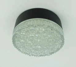 New Pamono Vintage Ceiling Lamp in Structured Glass from Staff Leuchten, 1960s