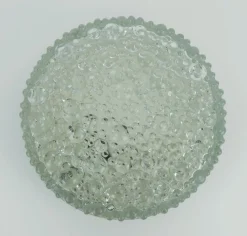 New Pamono Vintage Ceiling Lamp in Structured Glass from Staff Leuchten, 1960s