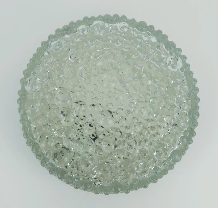 New Pamono Vintage Ceiling Lamp in Structured Glass from Staff Leuchten, 1960s