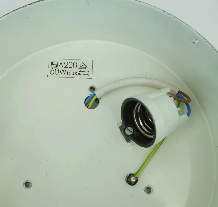 New Pamono Vintage Ceiling Lamp in Structured Glass from Staff Leuchten, 1960s