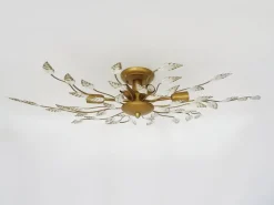 Hot Pamono Vintage Ceiling Light in Gold Metal with Foliage Decoration, 1990s