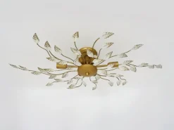 Hot Pamono Vintage Ceiling Light in Gold Metal with Foliage Decoration, 1990s