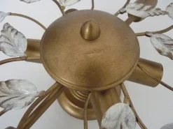 Hot Pamono Vintage Ceiling Light in Gold Metal with Foliage Decoration, 1990s