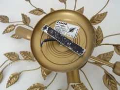 Hot Pamono Vintage Ceiling Light in Gold Metal with Foliage Decoration, 1990s