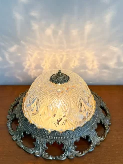 Hot Pamono Vintage Ceiling Light in Brass and Cut Glass, 1960s