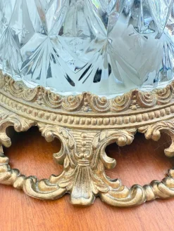 Hot Pamono Vintage Ceiling Light in Brass and Cut Glass, 1960s