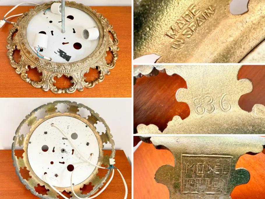 Hot Pamono Vintage Ceiling Light in Brass and Cut Glass, 1960s