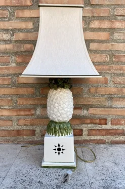 Sale Pamono Vintage Ceramic and Brass Pineapple Table Lamp by R. Costa for Cerámica Artística Costa Bassano