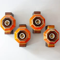 Hot Pamono Vintage Ceramic Sconces attributed to Pan Hustadt Leuchten, 1970s, Set of 4