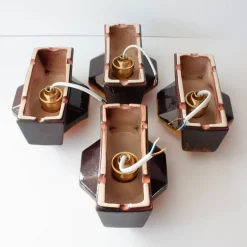 Hot Pamono Vintage Ceramic Sconces attributed to Pan Hustadt Leuchten, 1970s, Set of 4