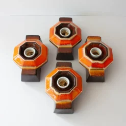 Hot Pamono Vintage Ceramic Sconces attributed to Pan Hustadt Leuchten, 1970s, Set of 4