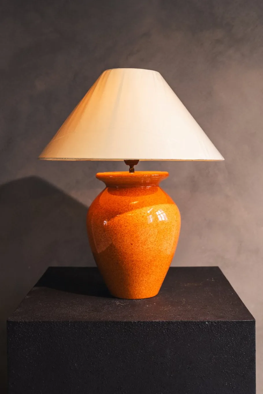 New Pamono Vintage Ceramic Terracotta Table Lamp by Robert Kostka for Kosta