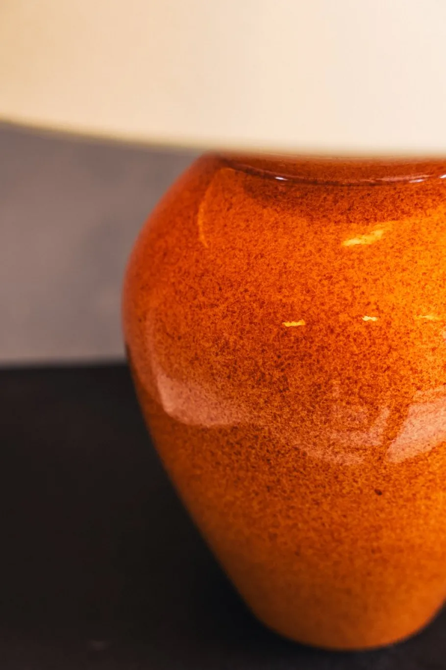 New Pamono Vintage Ceramic Terracotta Table Lamp by Robert Kostka for Kosta