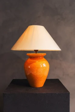 New Pamono Vintage Ceramic Terracotta Table Lamp by Robert Kostka for Kosta