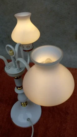 New Pamono Vintage Chandelier & Table Lamp, 1970s, Set of 2