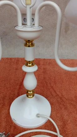 New Pamono Vintage Chandelier & Table Lamp, 1970s, Set of 2