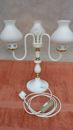 New Pamono Vintage Chandelier & Table Lamp, 1970s, Set of 2
