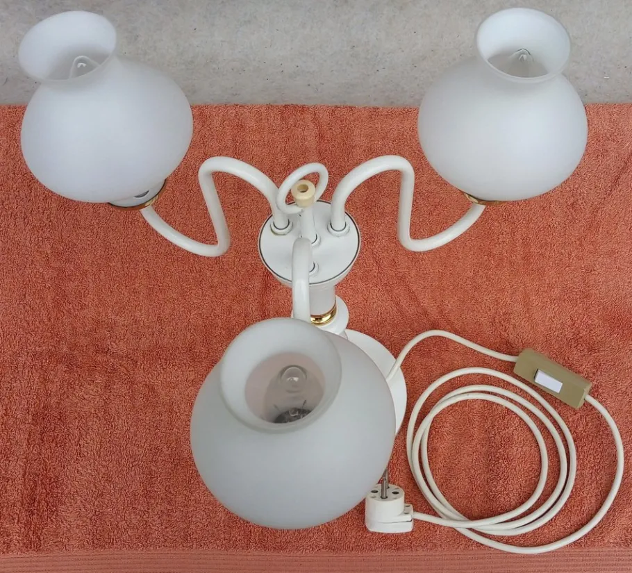 New Pamono Vintage Chandelier & Table Lamp, 1970s, Set of 2