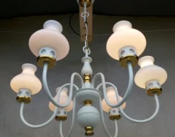 New Pamono Vintage Chandelier & Table Lamp, 1970s, Set of 2