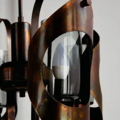 Sale Pamono Vintage Chandelier in Brass and Glass