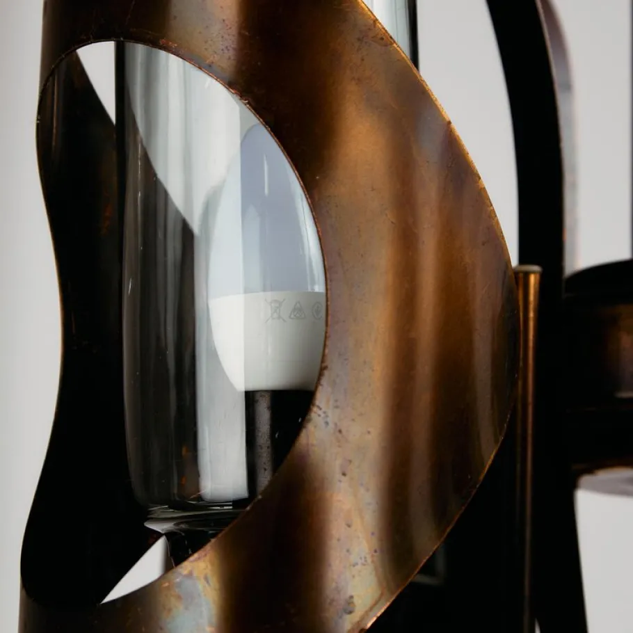 Sale Pamono Vintage Chandelier in Brass and Glass