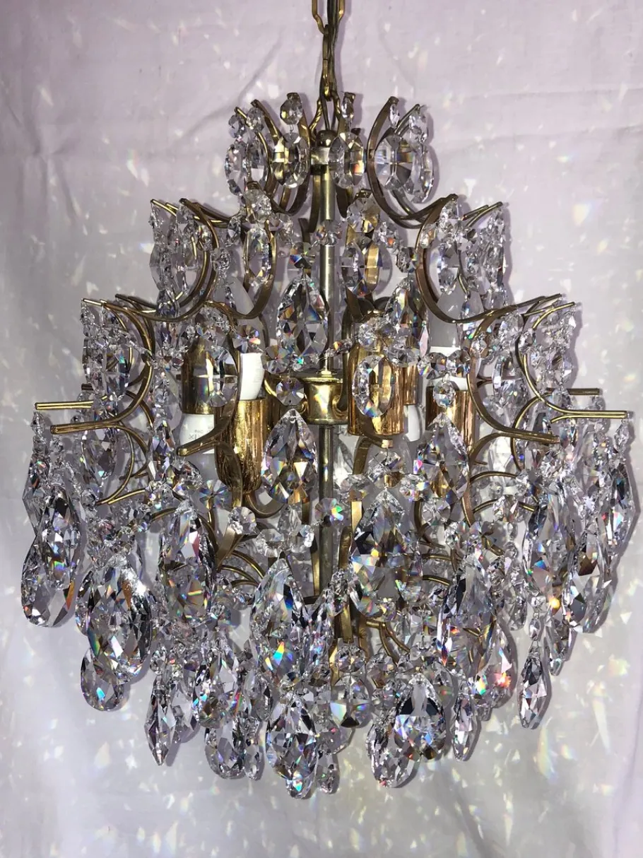 Hot Pamono Vintage Chandelier in Lead Crystal, Italy, 1960s
