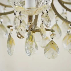Discount Pamono Vintage Chandelier in Metal and Glass with Drops