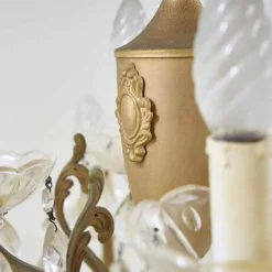 Discount Pamono Vintage Chandelier in Metal and Glass with Drops