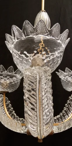 Sale Pamono Vintage Chandelier in Murano Glass, 1940s