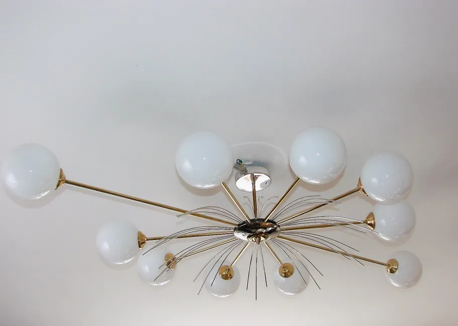 Discount Pamono Vintage Chandelier in the style of Stilnovo, 1970s