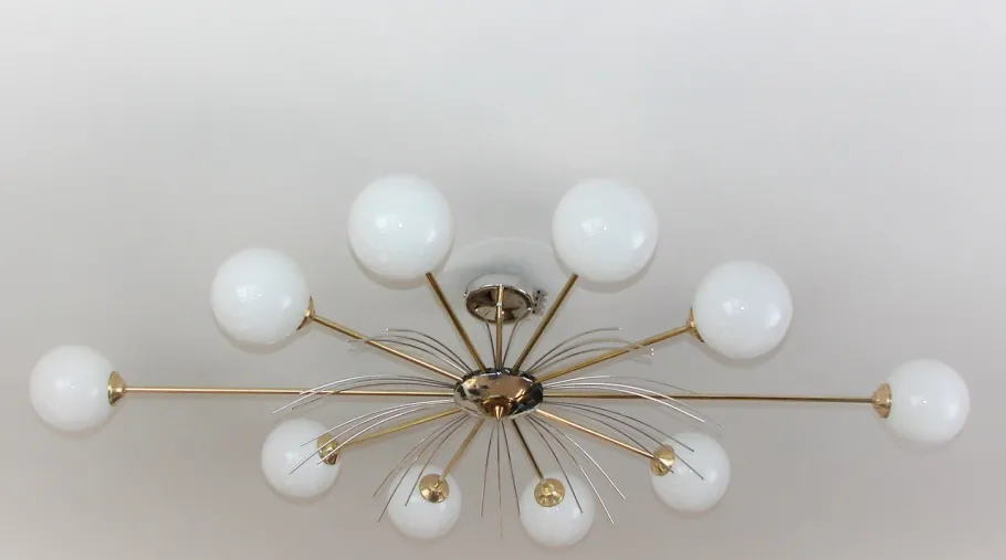 Discount Pamono Vintage Chandelier in the style of Stilnovo, 1970s