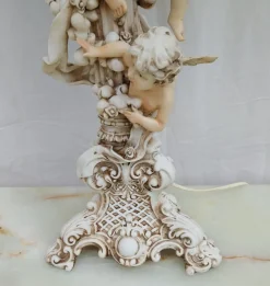 Outlet Pamono Vintage Cherub Table Lamp with Tulip Lamp Shade, 1980s