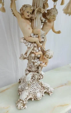 Outlet Pamono Vintage Cherub Table Lamp with Tulip Lamp Shade, 1980s