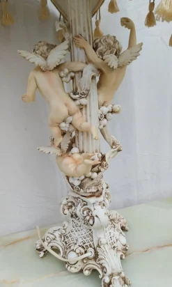 Outlet Pamono Vintage Cherub Table Lamp with Tulip Lamp Shade, 1980s