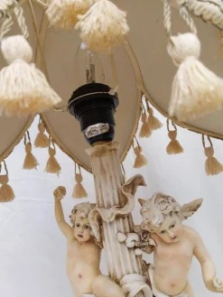 Outlet Pamono Vintage Cherub Table Lamp with Tulip Lamp Shade, 1980s