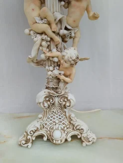 Outlet Pamono Vintage Cherub Table Lamp with Tulip Lamp Shade, 1980s