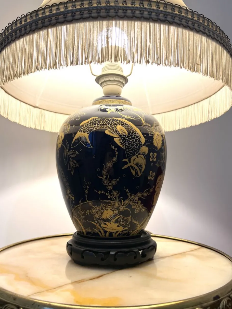 New Pamono Vintage Chinese Porcelain Lamp