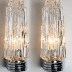 Clearance Pamono Vintage Chrome and Clear Glass Sconce, 1960