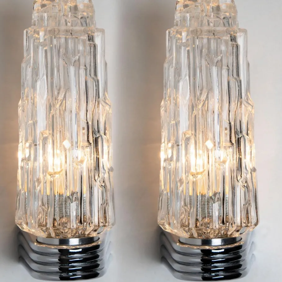 Clearance Pamono Vintage Chrome and Clear Glass Sconce, 1960