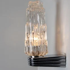 Clearance Pamono Vintage Chrome and Clear Glass Sconce, 1960