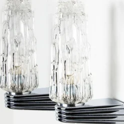 Clearance Pamono Vintage Chrome and Clear Glass Sconce, 1960